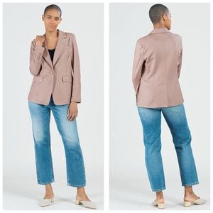 NWOT Clara Sun Woo Liquid Leather Signature Taupe Blazer